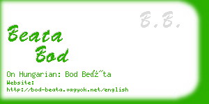 beata bod business card